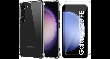 Hoesje geschikt voor Samsung Galaxy S23 FE - Screenprotector Glas - Shockproof Transparant