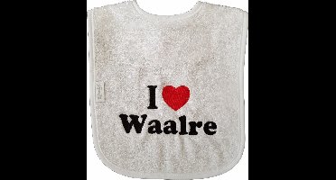 Witte slab met "I love Waalre" - babyshower, zwanger, cadeautje, kraamcadeau, grappig, geschenk, baby, tekst, plaatsnaam, noord-brabant