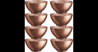 Luminarc Kommetjes/soepkommen/schaaltjes voor dessert/ontbijt - 8x - Glas - D13 x 6 cm - koper