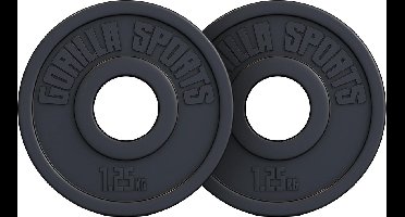 Gorilla Sports Olympische Halterschijven 2 x 1,25 kg Kunststof - 50 mm