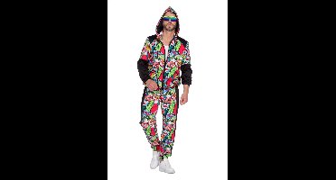 Retro Trainingspak Strip Pop Art Kostuum