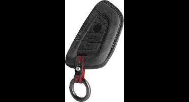 Luxe Alcantara Sleutelcover - Sleutelhoesje Geschikt voor BMW 1 serie / 3 serie / 5 Serie / 7 Serie / X1 / X3 / X4 / X5 / F16 / G20 / G30 / F11 / M - Alcantara Look - Zacht Sleutel Hoesje - Met Hanger - Auto Accessoires