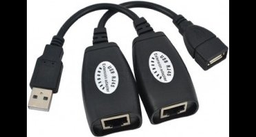 USB 2.0 verlengingsadapter - Actieve USB verlenger door middel van UTP kabel