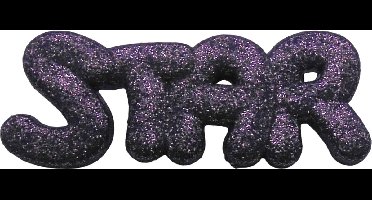 Broche kinderen paars glitter -star