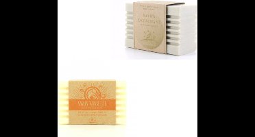 1x afwaszeep met witte azijn en citrus & 1x Terre de Sommières vlekverwijderaar 300g - zero waste - zeep voor afwas - zeep voor wasmachine