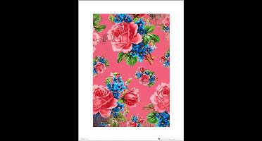 GBeye Poster - Vintage Flowers Pink - 70 X 50 Cm - Multicolor