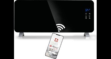 alpina Elektrische Verwarming 2000W – Paneelverwarming Elektrisch met Instelbare Thermostaat en 24u Timer – Voor Ruimtes 10-20 m² – Paneel Verwarming Glas 92x24x43cm