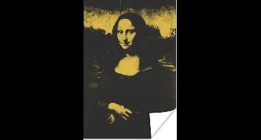 Poster Mona Lisa - Leonardo da Vinci - Geel - Zwart - 20x30 cm