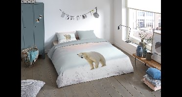Pure dekbedovertrek ijsbeer - Lits jumeaux 240x200/220 cm - Multi - Microvezel