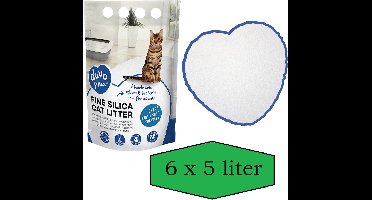 silica - Premium - fijne silica - kattenbakvulling wit - 6 x 5 liter