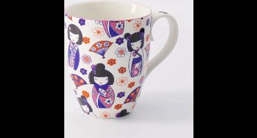 Tokyo Design Studio - Kawaii Maiko - Mok Met Giftbox - 8.5x10.2cm - 380ml - witte mok roze geisha