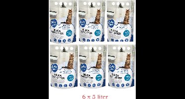 Duvo Kattenbakvulling premium Silica - 6 x 5 Liter - Bulk voordeel