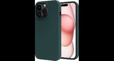Hoesje - Geschikt voor Apple iPhone 15 Pro Max - Sterk & Shockproof - Hoes Cover - Siliconen Case - Donkergroen