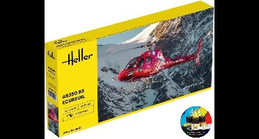 Heller Modelbouwpakket Militaire voertuigen - 56490 Heli Ecureuil H125 - AS 350 B3 - Air Zermatt - Starter Kit Plastic - 1:48 - Modelbouw