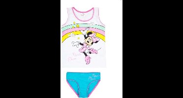 Ondergoedsetje van Minnie Mouse maat 128/134, blauw/wit