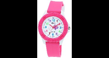 Q&Q-Kinder horloge-Vlinder-Roze/Wit-35mm kast-10bar waterdicht