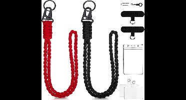 Paracord Heavy Duty Lanyard - Keycord Badgehouder - Musketonhaak Keykoord Sleutelhanger met Sleutelringen - Universeel Telefoonkoord/Telefoonketting - Koord Sleutels - Badge Houder - Telefoon/GSM Koord - Karabijnhaken Sleutelkoord - Pashouder Ketting