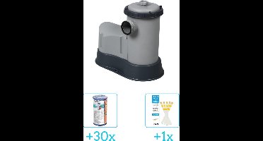 Bestway Flowclear - 5678L/1500gal Filter Pomp inclusief Bestway Flowclear - Filter Cartridge (III) (30 stuks) & WAYS Testrips (1 stuks)