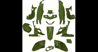 Plaatset 15-delig Edge voor Gilera Runner tot bouwjaar 08-2005 - districtgroen