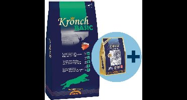 Kronch basic adult met gratis kronch 100% zalmsnacks hondenvoer (13,5 kg + 600 gr)