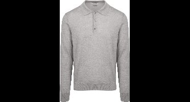 King Essentials The Robert Long Sleeve Poloshirt Merino Grijs - Maat M - Heren - Pullovers