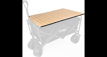 FlinQ Bolderkar Tafel - Universeel - Loskoppelbare Tafel voor FlinQ Opvouwbare Bolderkar - 87 x 55 cm - Hout/Staal