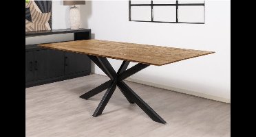 Eettafel Florence rechthoek facetrand 180x100 cm gezandstraald - Naturel