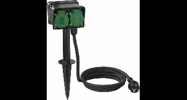 ProPlus viervoudige Schuko Tuincontactdoos - 4 Voudig - 2 meter kabel - 3 x 1.5 mm2 - Verdeeldoos - Buitenstopcontact - Tuinstopcontact Waterdicht - Voor Buiten - Met Veiligheidsstekker