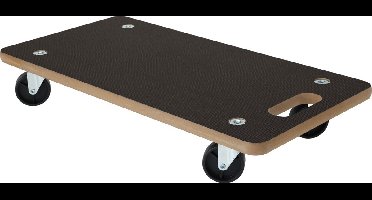 FX Tools Verhuis trolley/hondje - meubelroller op zwenkwielen - handvat - MDF - 200 kg - 58 x 29 cm