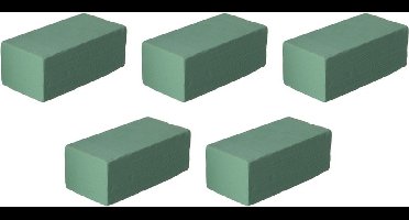 Steekschuim/oase - 5x - rechthoekig - grijs - 20 x 10 x 7 cm - bloemen steekschuim - hobby/decoratie materiaal