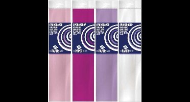 4x Crepe papier gekleurd basis pakket 250 x 50 cm voor meisjes - Knutselen met papier - Knutselspullen