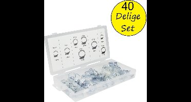 Benson Slangenklemmen Set 40 Delig – 8 Verschillende Formaten – Zilverkleurig