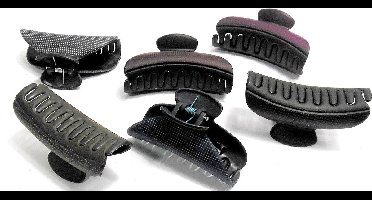 6 grote haarklemmen 9 cm spikkel patroon diverse kleuren