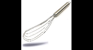 Garde, handgarde, platte plaat, bezem, klopbezem, kloppertje, schuimklopper van roestvrij staal, 26 cm