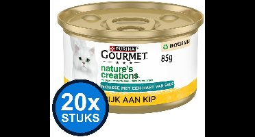 20x Gourmet - Nature's Creations Mousse Kip - Kattenvoer Natvoer - 85g
