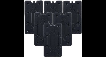 Excellent Houseware Koelelement Ice Pack - 6x - zwart - polyethyleen - 350 gr - 24 x 14 x 1.5 cm