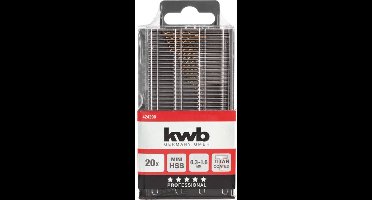 kwb 424290 HSS titanium Metaal-spiraalboorset 20-delig M2 DIN 338 Cilinderschacht 1 stuk(s)