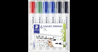 Staedtler Whiteboardmarker Lumocolor 6St Box 351 WP6 X Whiteboardmarkerset Rood, Blauw, Groen, Zwart 6 stuk(s)
