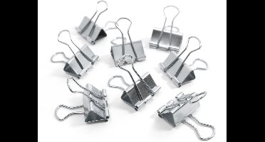 Binder clips - set of 8 silver
