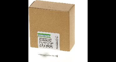 Hoenderdaal Spaanplaatschroef verzinkt platverzonken kop PZ2 deeldraad 3.5X45/30 (per 200 stuks)