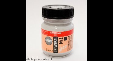 Acrylverf Zijdeglans - 744 Zachtgrijs - Deco - Universal Satin - Amsterdam - 50 ml