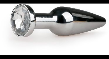 Metalen Buttplug met Diamant Zilver - L