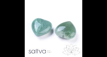 Sattva Rocks | edelsteen Aventurijn hartje 22mm knuffelsteen in kado zakje (3 stuks)
