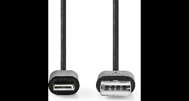 Nedis Lightning Kabel - USB 2.0 - Apple Lightning 8-Pins - USB-A Male - 480 Mbps - Vernikkeld - 2.00 m - Rond - PVC - Zwart - Doos