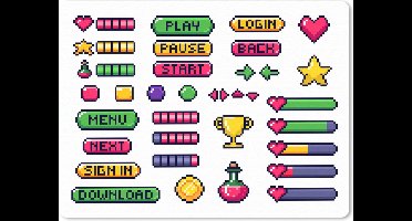 Muismat XXL 80x60 cm - Bureau onderlegger - Bureau mat Gaming - Pixel Art - Bureaumat - Gaming mousepad xl - Bureaulegger groot - Computer deskmat - Geschikt voor Gaming Muis en Gaming PC set