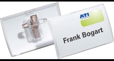 Durable badge met combiclip Click Fold, ft 40 x 75 mm, doos van 25 stuks 6 stuks