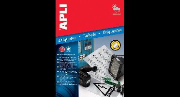 Apli Zilverkleurige etiketten formaat 457 x 212 mm (b x h) 960 stuks 48 per blad