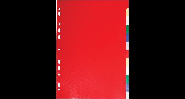 Exacompta tabbladen voor ft A4, uit PP 12/100e, 12 tabs, geassorteerde kleuren