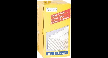 frankeeretiket Zweckform wit 163x43mm 2 etiketten per vel   500 vel