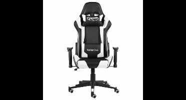 vidaXL - Gamestoel - draaibaar - PVC - wit
